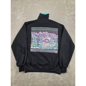 Vintage Gopher Sport Turtle Neck Sweatshirt Adult XL Black Winter Nature *Read